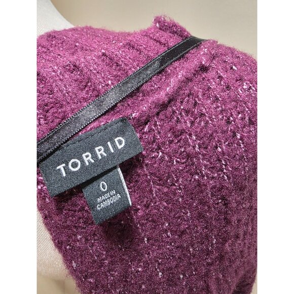 Torrid Womens purple Knit Open Cardigan With Button Front & Pockets Size L - Picture 5 of 5